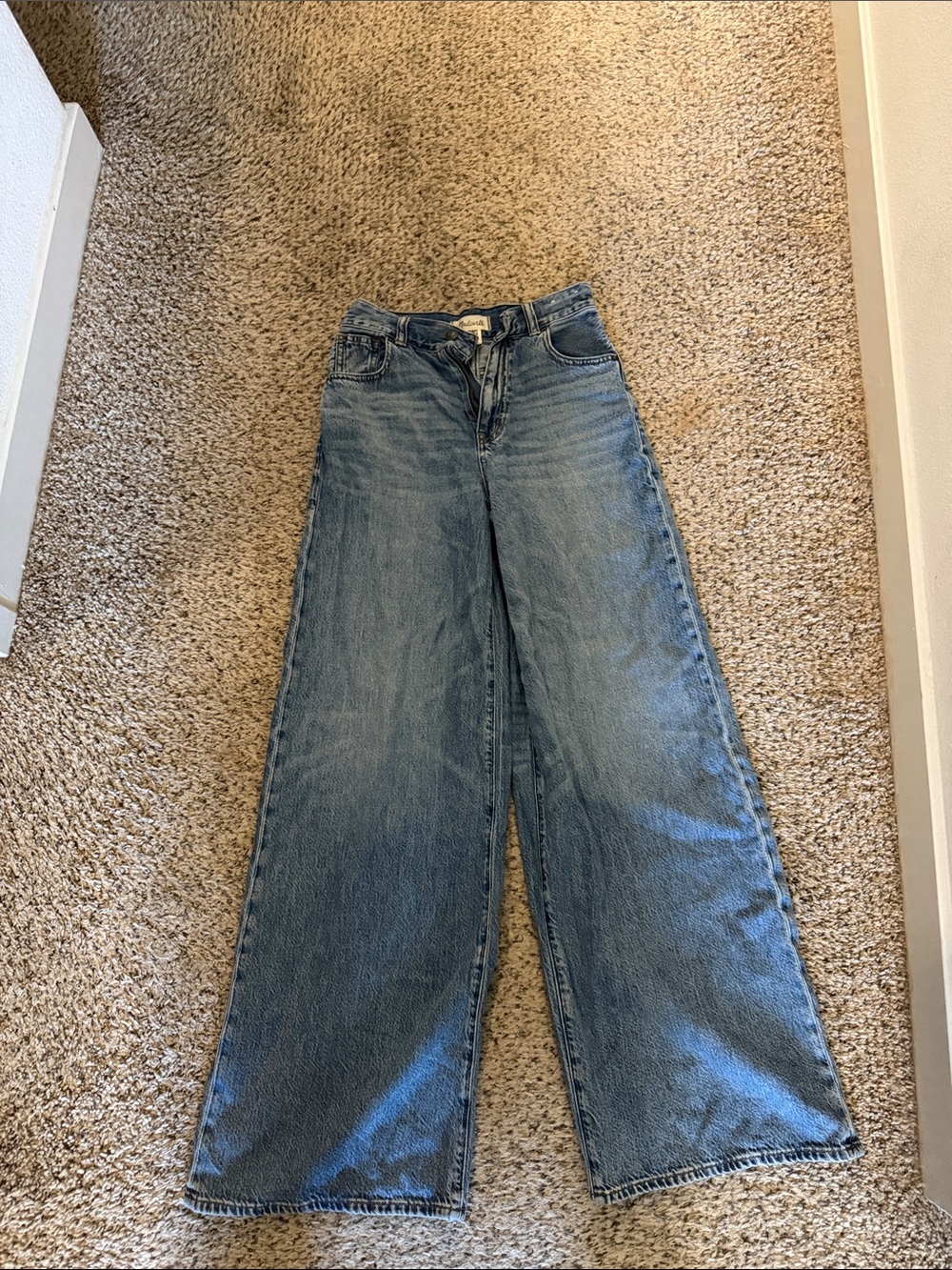 Madewell Wide-Leg Jeans in Medium Blue - Picture 1 of 10